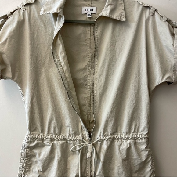 Pistola Meg Beige Zip Front Drawstring Romper Playsuit - Picture 6 of 16